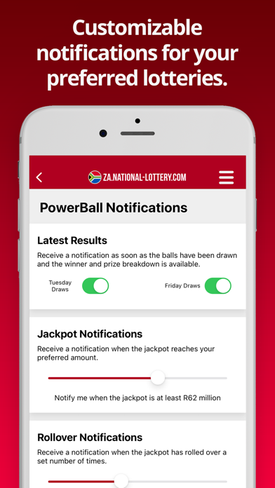 SA Lottery Results Screenshot