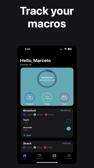 Meal Planner - CaloTrack Screenshot