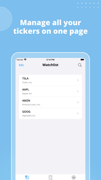 InStock: Stock Market Screenshot