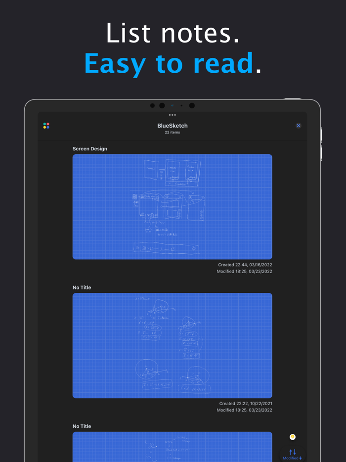 Blue Sketch - Handwritten note