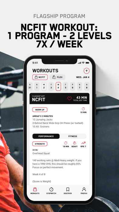 NCFIT Athlete Screenshot