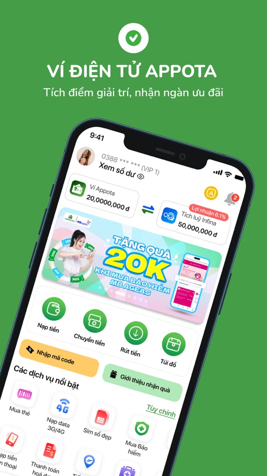 #1. Ví Appota - Giải trí tích điểm (iOS) 由: APPOTAPAY JOINT STOCK COMPANY