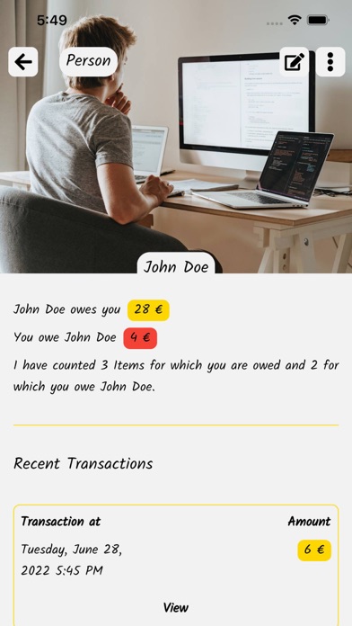 Screenshot #3 pour Debes: Who owes me? Do I owe?