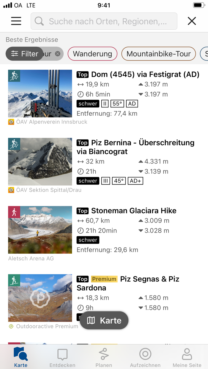 Tourenplaner SCHWEIZ