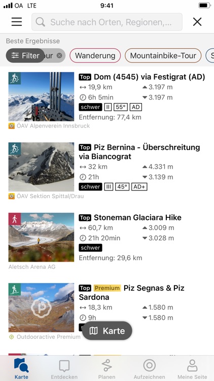 Tourenplaner SCHWEIZ