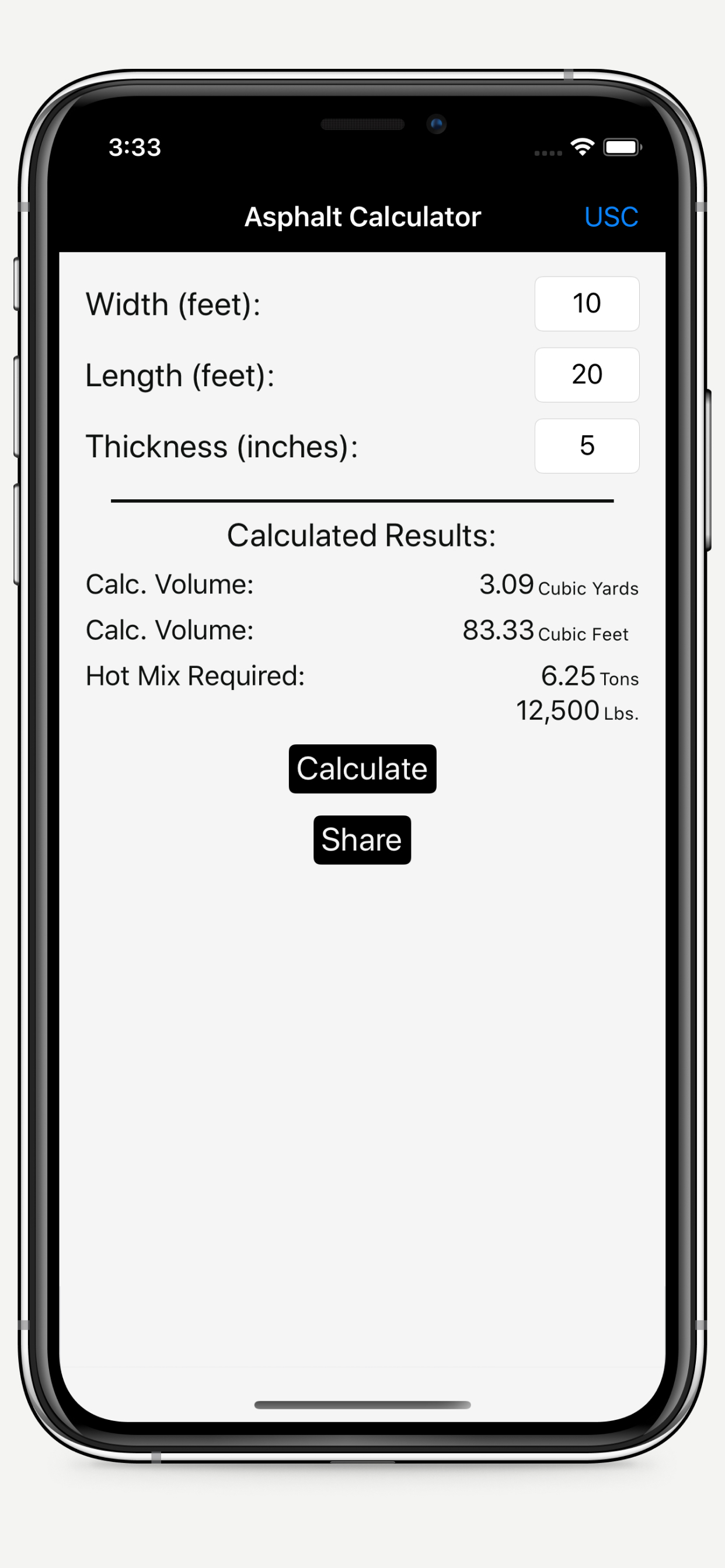 Asphalt Calculator One