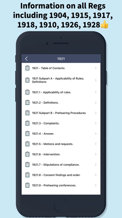 OSHA Safety Regulations Screenshot