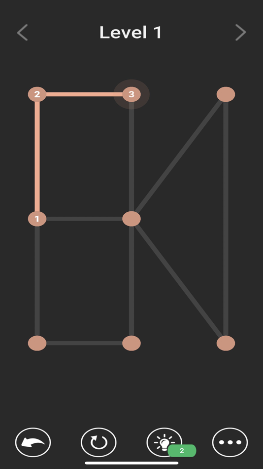 #3. One Line Connect Dots Logic IQ (iOS) Podle: Prathed Sangwongvanit