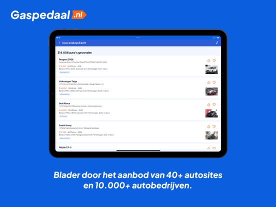 Gaspedaal.nl: autovergelijker iPad app afbeelding 2