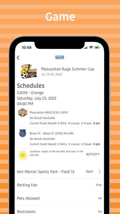 Pleasanton Rage Tournaments Screenshot