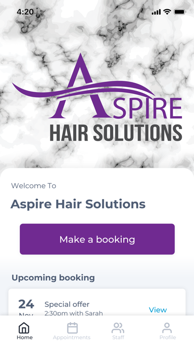 Aspire Hair Solutions Screenshot