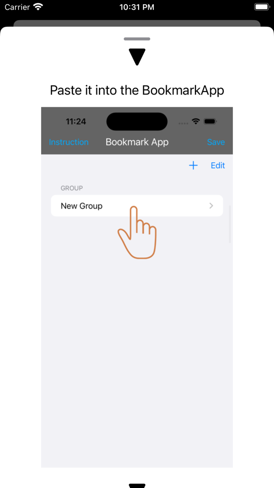 #3. BookmarkApp-PasteURL (iOS) By: Risako Asai