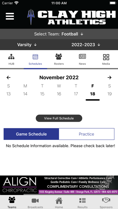 Clay High Athletics Screenshot