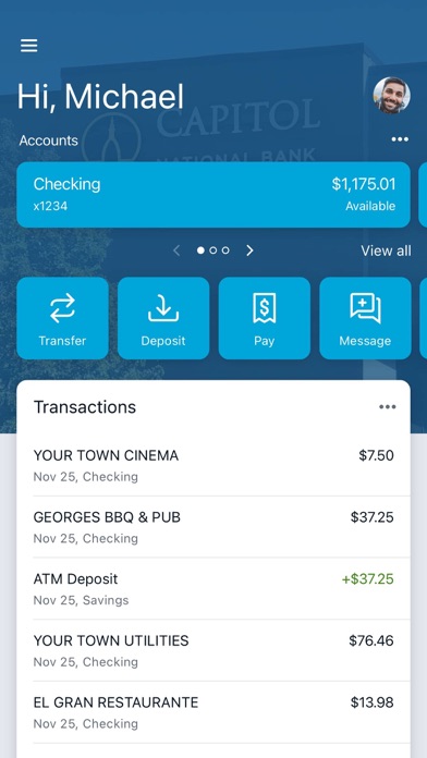 Capitol National Bank Screenshot
