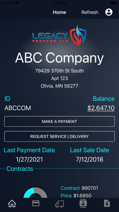 Screenshot 2 of Legacy Propane LLC App