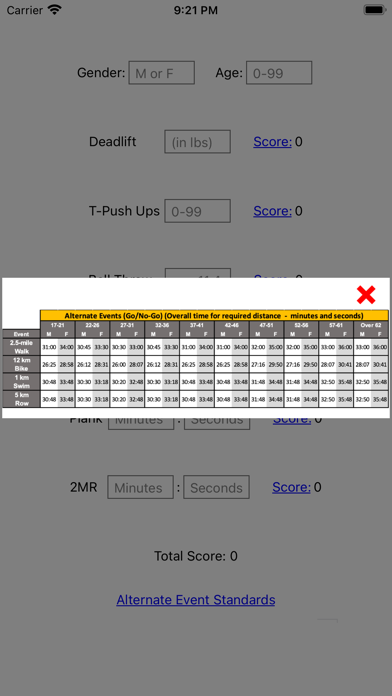 Updated ACFT Score Calculator Screenshot 3 - AppWisp.com