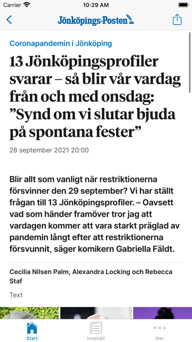 Jönköpings-Postens Nyhetsapp Screenshot