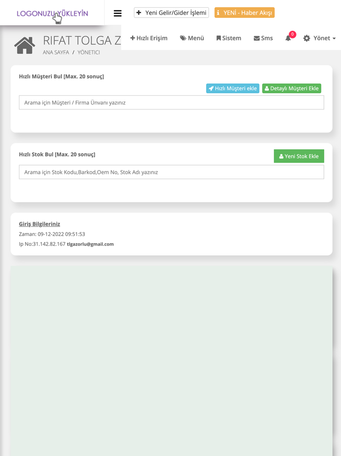TR Cari – Müşteri Cari Hesap