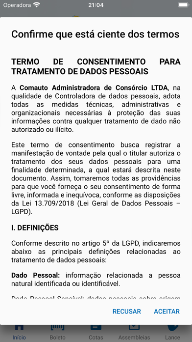 Consórcio Comauto Screenshot