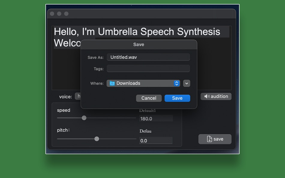 #3. Umbrella speech synthesis (macOS) 由: 溪明 林