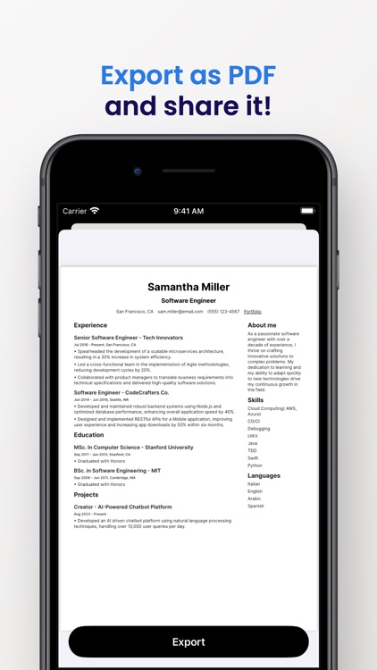 Curriculum vitae Resume maker screenshot-5