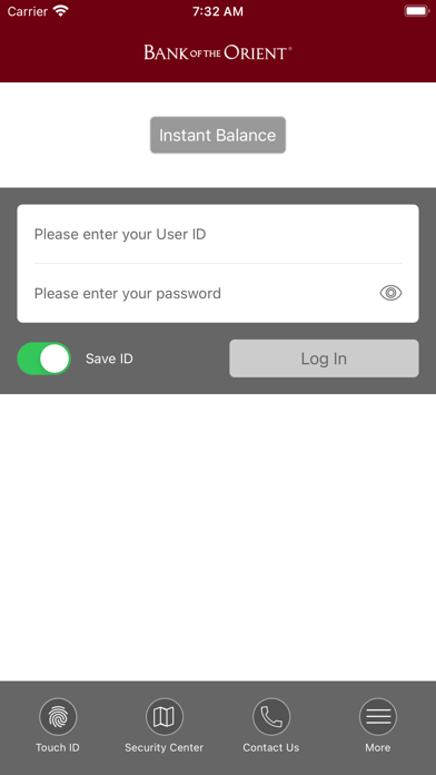 Bank of the Orient Mobile Screenshot