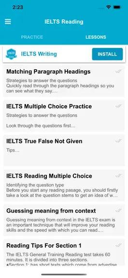 Game screenshot IELTS Readings apk