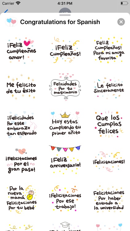 Congratulations for Spanish