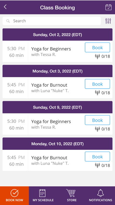 Space Yoga + Wellness Studio Screenshot
