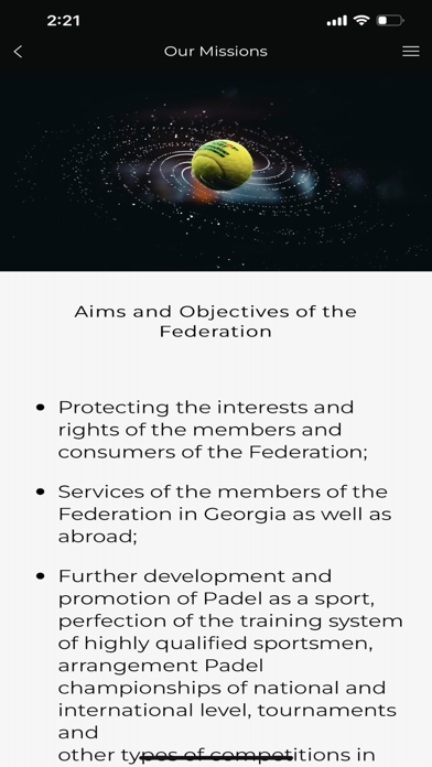 Screenshot 1 of Georgian Padel Federation App