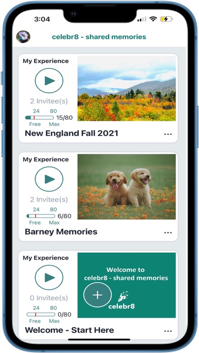 celebr8 - shared memories Screenshot