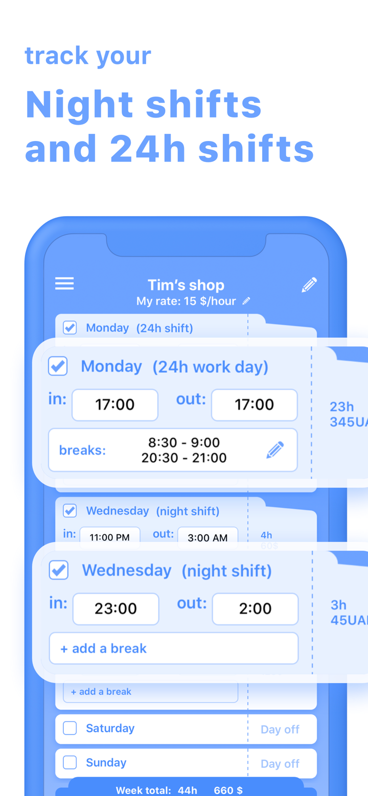 Work Hours & Pay Calculator screenshot 5