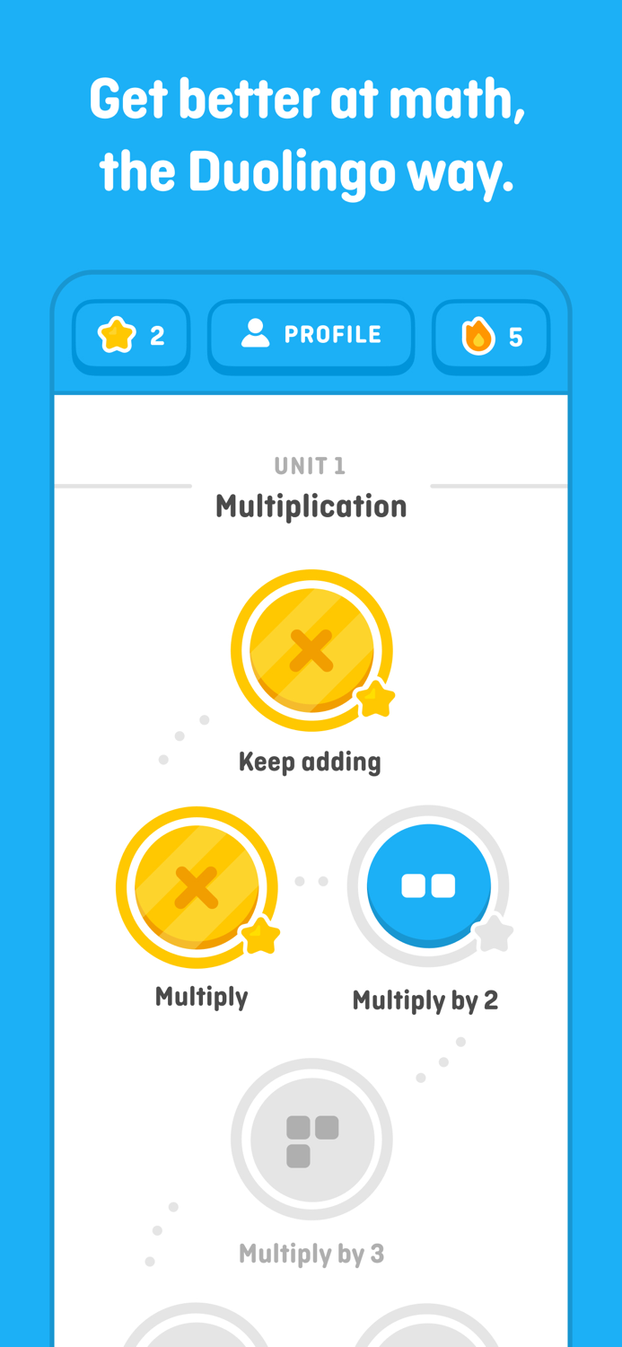 Duolingo Math Learn, Practice