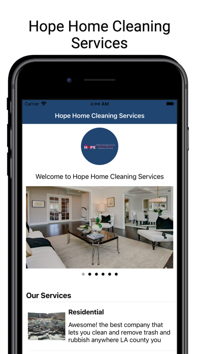 Hope Home Cleaning Services Screenshot
