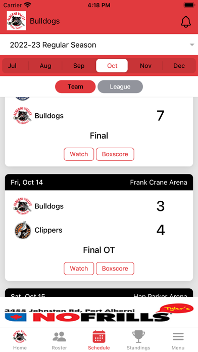 Alberni Valley Bulldogs Screenshot