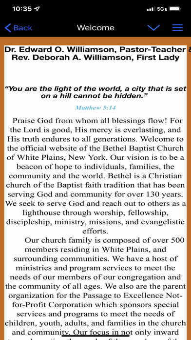 Bethel Baptist Church App Screenshot