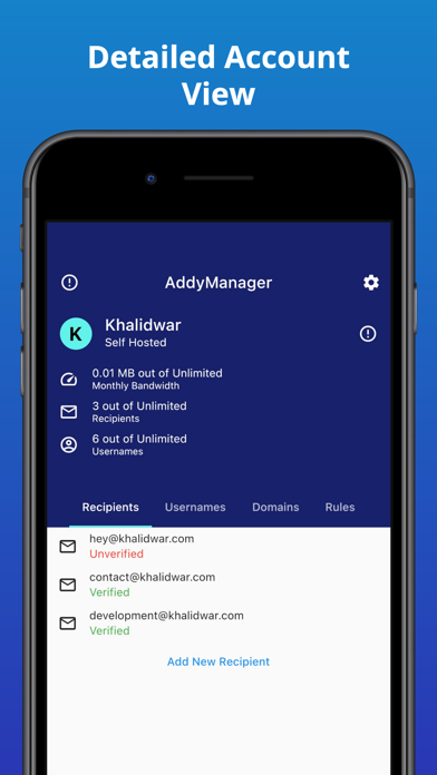 Screenshot 2 of AddyManager: Addy.io Mobile App