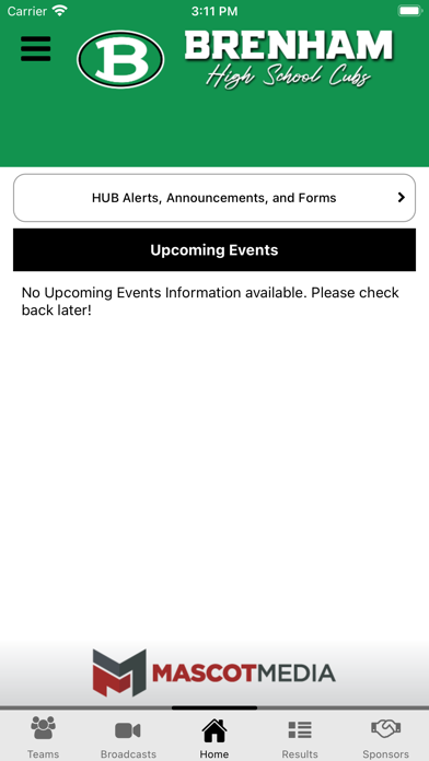 Brenham ISD Athletics Screenshot
