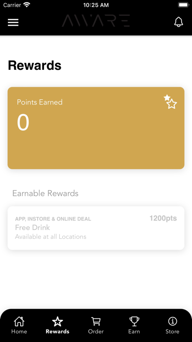 Aware Coffee Rewards Screenshot