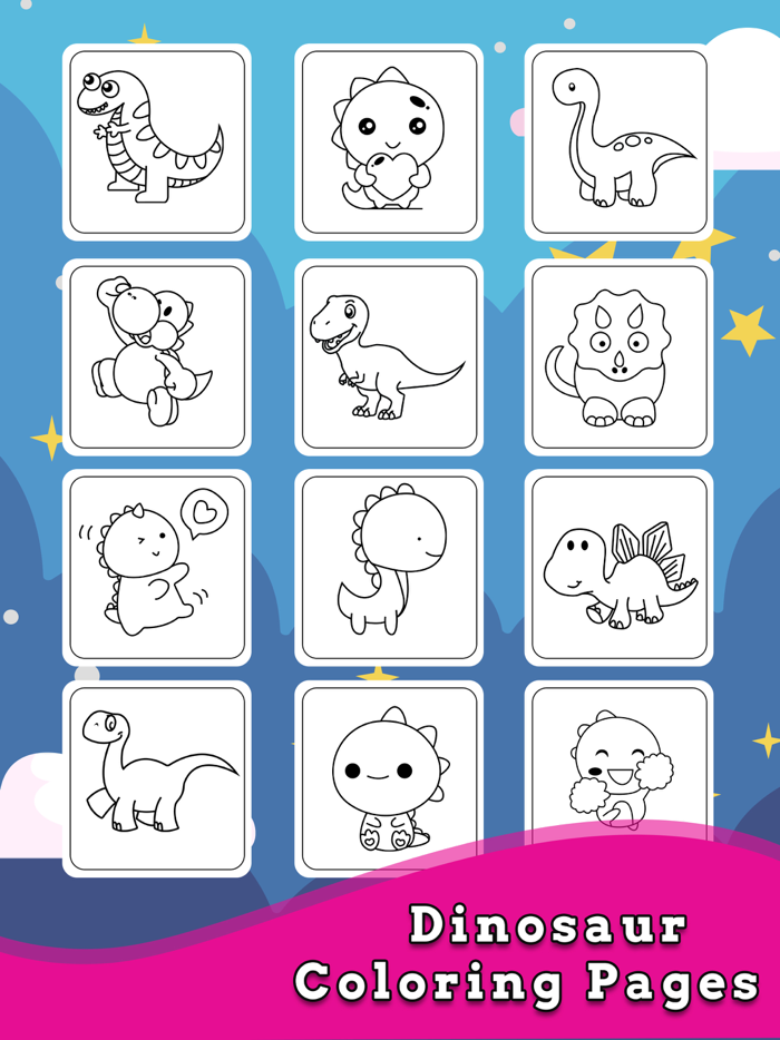 dinosaur Coloring Book Glitter