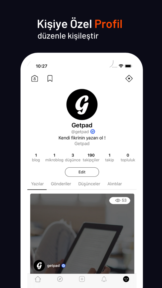 #3. Getpad - Blog Makale Yaz Oku (iOS) 由: Cihan Alp Aygun