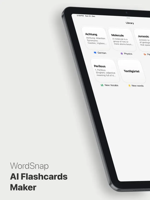 App screenshot for WordSnap - AI Flashcards Maker