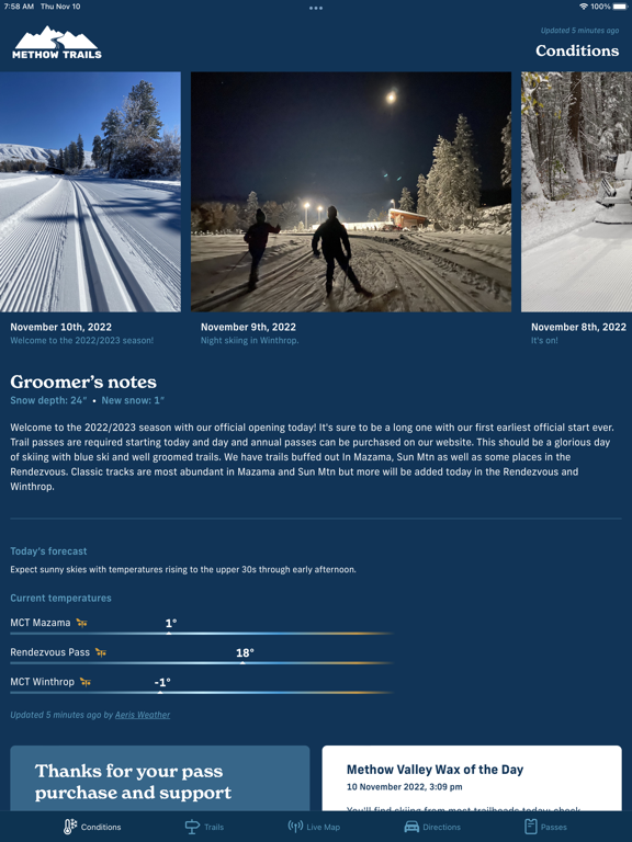 Screenshot #4 pour Methow Trails Grooming Report