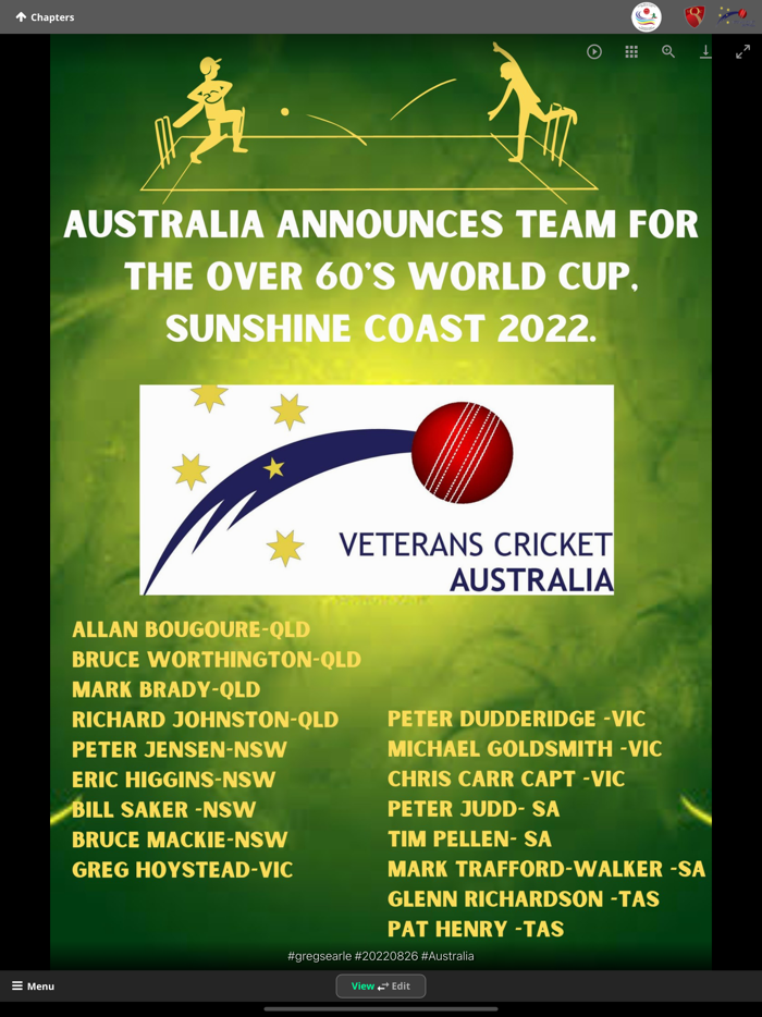 Over 60s Cricket World Cup