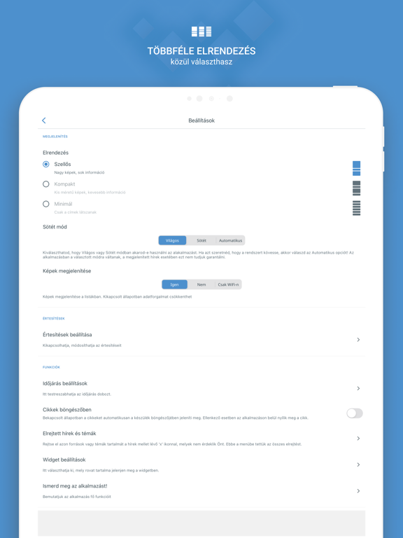 Hírstart - hírek és időjárás iPad screenshot 6 - News app