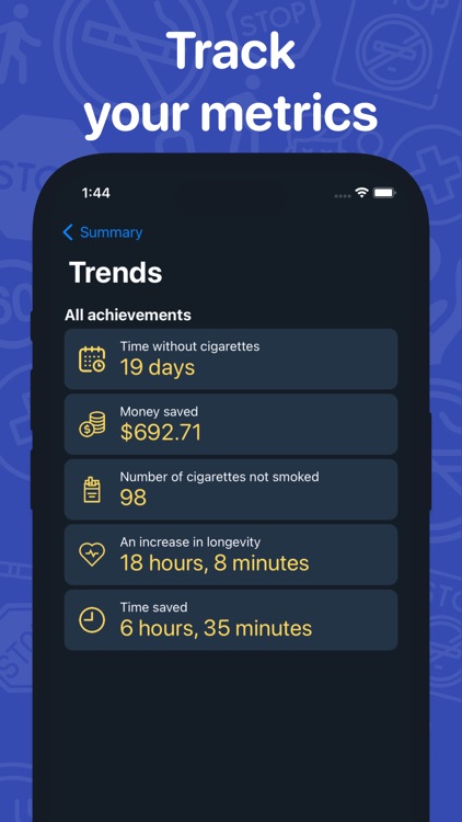 Quit smoking tracker. Stop now