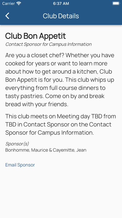 New Trier Club Finder Screenshot