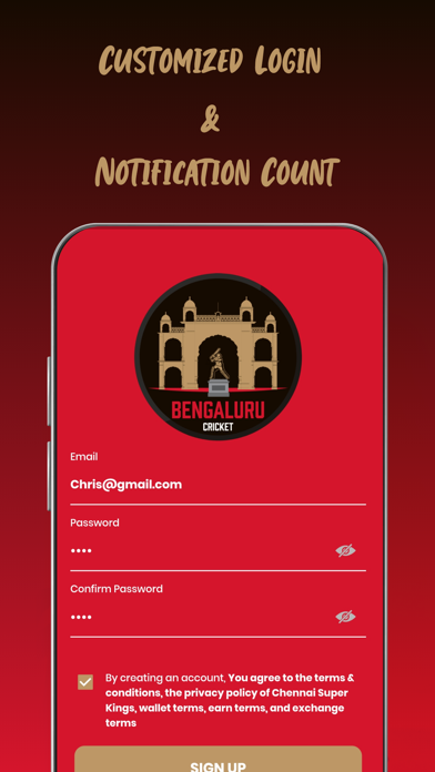 Bengaluru T20 Cricket Fan App Screenshot