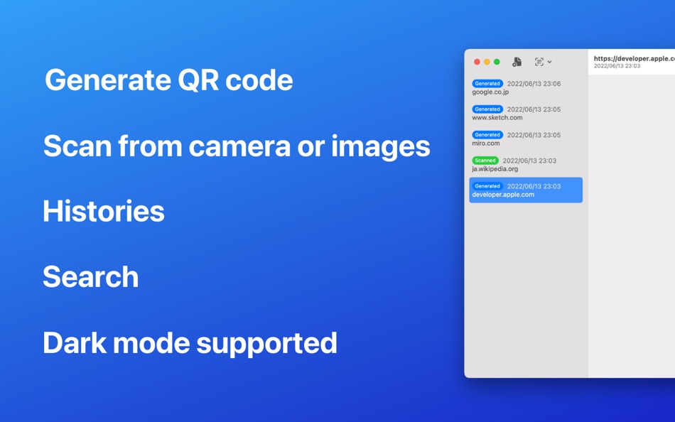 #4. QRCode One (macOS) By: Tomoya Onishi