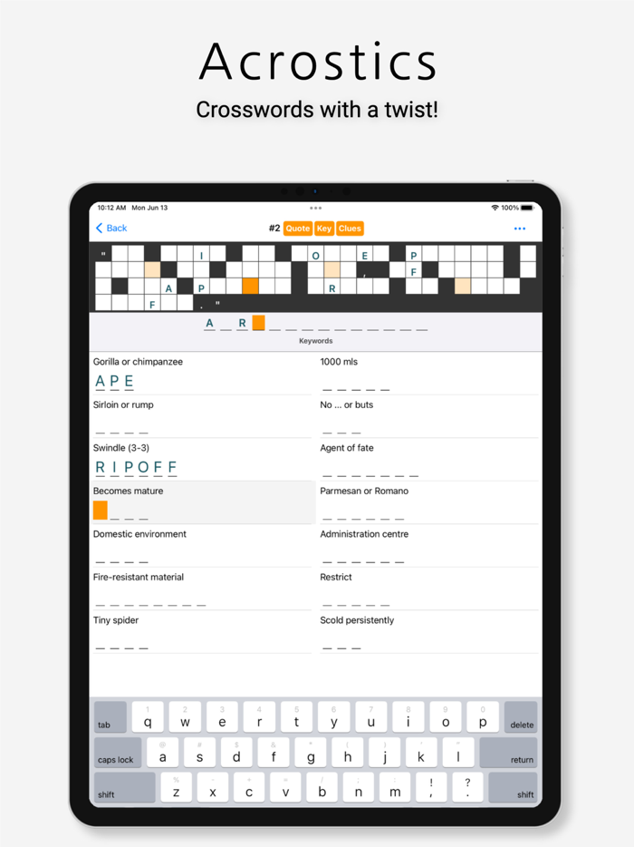 Acrostic Crossword Puzzles